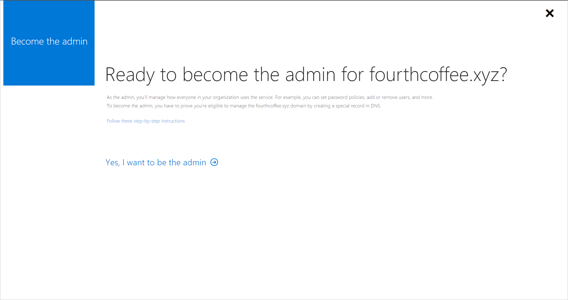Screenshot for Become the Admin.